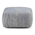 thumbnail image 3 of Simpli Home Simpli Home Nate 20 inch Wide Boho Square Pouf in Patterned Denim Mélange Cotton, 3 of 5