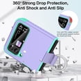thumbnail image 2 of Funda para teléfono BENTOBEN para Samsung Galaxy Z Flip 4 5G, morado/menta, 2 of 7