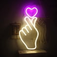 thumbnail image 1 of Corazones Gestos Logotipo de neón Rosa Amor Decoración LED de neón Logotipo de neón Dormitorio 16'X8' Regalos para niñas Apartamento Cumpleaños Boda Fiesta del día de San Valentín USB Po, 1 of 3