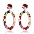 thumbnail image 1 of Pendientes acrílicos con colgante de goteo de resina ovalada geométrica para mujer, aretes de aro bohemios, aretes con personalidad, 1 of 5