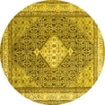 thumbnail image 1 of Ahgly Company Machine Washable Indoor Round Persian Yellow Traditional Area Rugs, 6' Round, 1 of 4