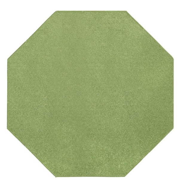 Home Queen Solid Color Area Rugs Lime Green 7' Octagon