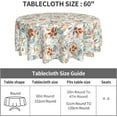 thumbnail image 5 of Fall Round Tablecloth 60 Inch Thanksgiving Autumn Harvest Table Cloth Orange Blue Watercolor Leaf Table Cover for Kitchen Dinner Picnic Home Party Outdoor, 5 of 6