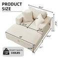 thumbnail image 6 of CQSXDA Versatile Upholstered Chaise Lounge Chair and Ottoman Combo With Pillows,  Sleeper Couch For Home Use, Beige, 6 of 18