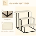 thumbnail image 4 of PawHut Cat Steps Pet Ramp 3-Step Carpeted with Scratch Board Cream White, 4 of 10
