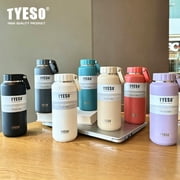 TYESO 500/710ml Thermos Cups Stainless Steel Easy-Pull Cup Outdoor Sport Water Bottle with Handle Portable Travel Mug Hydration