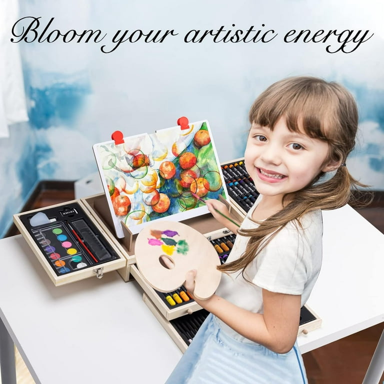 Art Set for Kids,170-Pack Kids Drawing kit,Painting Box Art  Supplies,Creative Craft Gift for Artist Beginners Girls Boys 5 6 7 8 9 10  11 12(Blue)