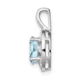 thumbnail image 2 of 925 Sterling Silver Rhodium Plated Diamond and Aquamarine Pendant, 2 of 7