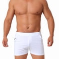 thumbnail image 2 of SGFCWSX Mens Sleep Shorts,Casual Home Shorts with Pockets Boxer Briefs Waistband Lightweight Loungewear Sleepwear White Size L, 2 of 7