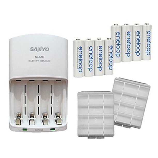 Sanyo eneloop 8 Pack AA 2000mAh PreCharged NiMH Rechargeable Batteries