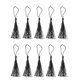 thumbnail image 2 of 10 piezas Mini borlas sedosas hechas decoración colgante llavero bolsa accesorio Negro, 2 of 8