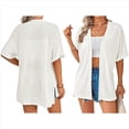 thumbnail image 3 of Cárdigan de Corta para Mujer, Cárdigan de Verano, Informal, Holgado, para Playa, con Dobladillo Curvo. XL, 3 of 6
