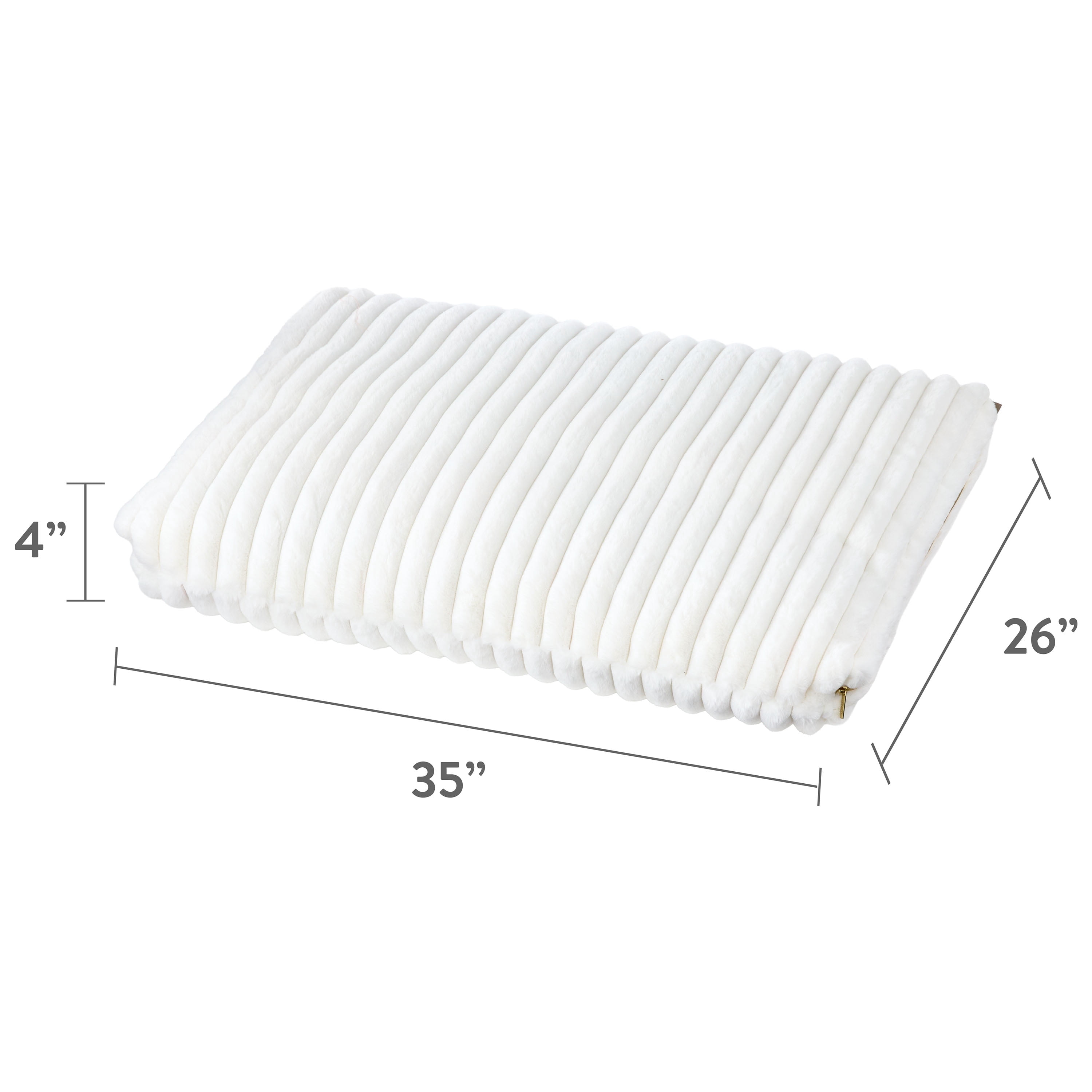 Vibrant Life Medium Ribbed Orthopedic Pet Bed, White, 35" x 26"