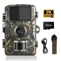 Trail Camera with 2K HD Night Vision, 4MP, 0.4s Trigger Speed, 130° Lens, IP66 Waterproof