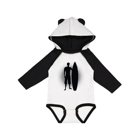 

Inktastic Surfing Retro Vintage Surfer Silhouette Halftone Gift Baby Boy Long Sleeve Bodysuit