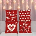 thumbnail image 5 of Happy Valentines Day Pillow Covers 18x18 Set of 4 Red Love Heart Throw Pillow Covers Wedding Anniversary Pillow Covers Pillow Cases Home Outdoor Sofa Couch Cushion Covers (18 by 18), 5 of 6