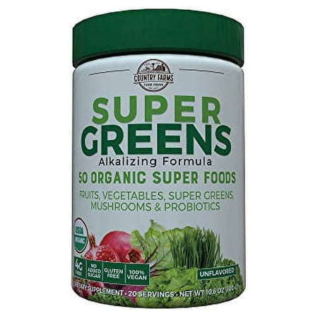Country Farms Super Green Drink Mix, Natural, 10.6 Ounce (Packaging may vary)