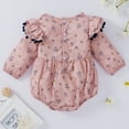 thumbnail image 4 of Lovebay infant Toddler Baby Girls Ruffled Sleeve Romper Bodysuit Playsuit Pink Floral Outfits 0-18M, 4 of 11