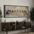 thumbnail image 3 of Large Framed Canvas Print The Last Supper - Classic Religious ChristianWall Art Decorative Ready to Hang Painting for Living room Bedroom 60x30 inches Black Frame, 3 of 9