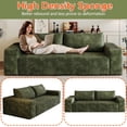 thumbnail image 4 of 63" Boneless Couch Loveseat Sofa, Comfy Deep Seat Cloud Couch, Memory Foam, No Assembly Required Floor Sofa for Living Room, Bedroom, Apartment, Small Spaces, Corduroy,Green, 4 of 6