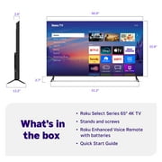 Roku Smart TV – 65-Inch Select Series, 4K HDR TV – Roku TV with Enhanced Voice Remote