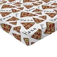 thumbnail image 2 of Ambesonne Pizza Fitted Sheet 2 Pcs Set, Doodle Art Style Slices, Full, Multicolor, 2 of 3
