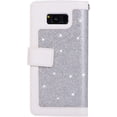 thumbnail image 6 of Wallet Case for Samsung Galaxy S8 Plus,Magnetic Handbag Zipper Pocket PU Leather Flip with 9 Card Slots and Wrist Strap Folio TPU Inner Stand Case for Samsung Galaxy S8 Plus - Silver, 6 of 10