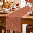 thumbnail image 5 of Vintage Burnt Orange Cotton Linen Rectangle Table Runners 13"x120", Modern Art Farmhouse Solid Color Coffee Table Runner Dresser Scarves Luxury Table Runners for Wedding Party Banquet Dinner Decor, 5 of 8