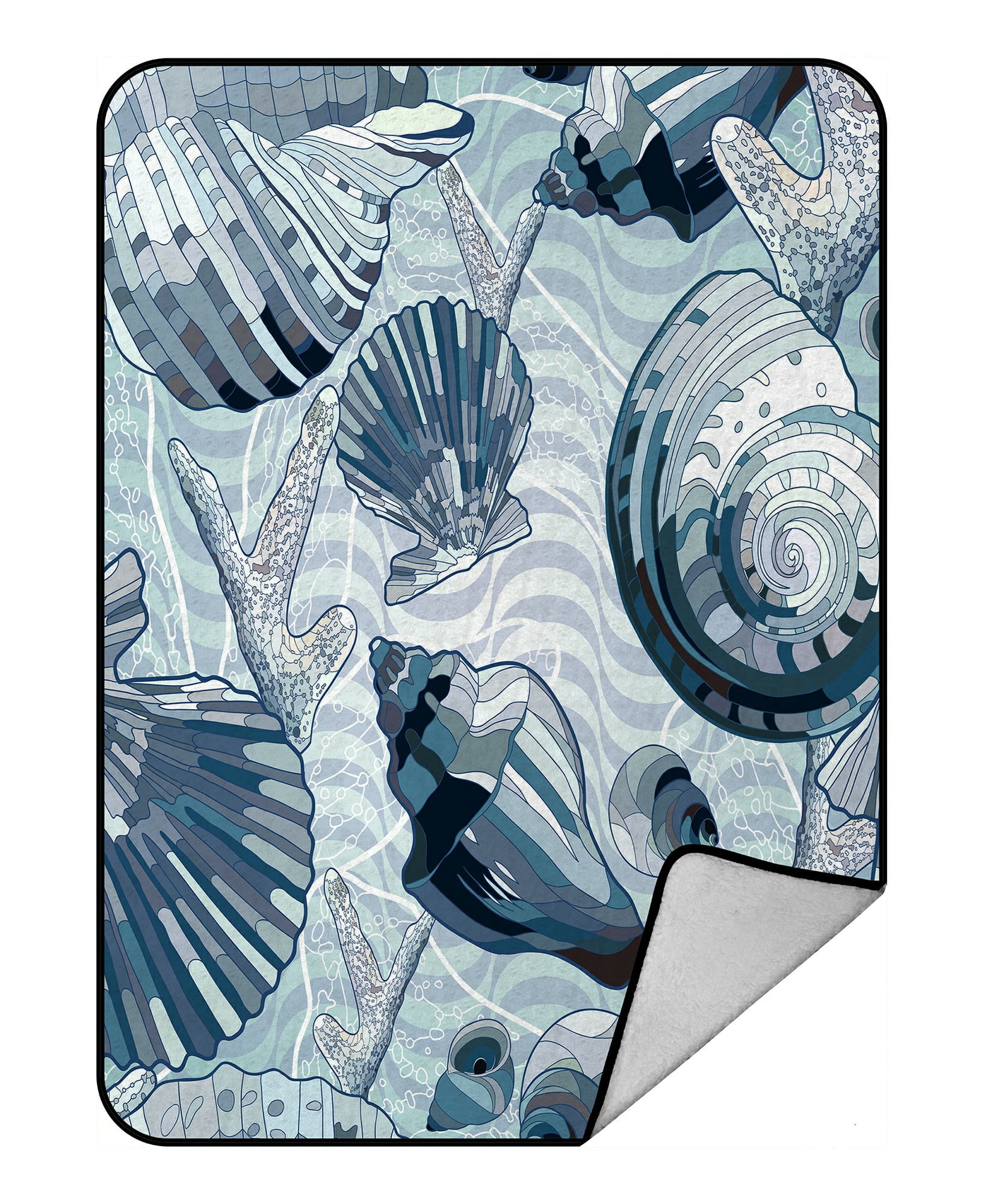 ECZJNT nautical style seashells Throw Blanket Fleece Blankets Plush
