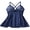 Navy Blue, variant on Women's Lingerie Sexy V-Neck Sheer Lace Nightwear with Side Slits Nightgown,Wine Red,M