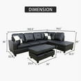 thumbnail image 2 of L-type luxury imitation leather combination sofa set (with recliner +2 thickened pillows) Modern living room corner furniture removable sofa cover wear-resistant anti-slip base, 2 of 11