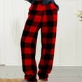 thumbnail image 6 of ZyeKqe Pajama Pants for Women Plus Size Plaid Fuzzy Fleece Sleepwear Pants Flannel Warm Pjs Bottoms Loungewear, 6 of 8