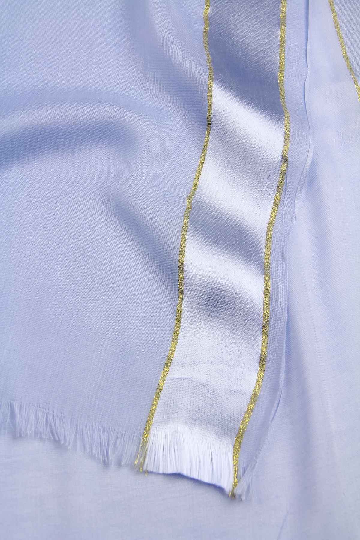 Veroma Semi Sheer Satin Scarf with Shiny Trim