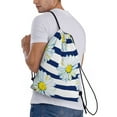 thumbnail image 3 of Bingfone Daisy Striped Nautical Drawstrings Backpacks Bags For Men Women Gym Drawstrings Bag, 3 of 9