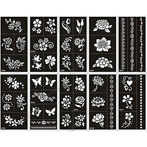 Pack Of 10 Airbrush Henna Tattoo Stencil For Women Hand Finger Face Body Painting Kids Glitter Tattoo Templates 18 X 8 5cm 1 1 Walmart Com Pack Of 10 Airbrush Henna Tattoo Stencil For Women Hand Finger Face Body Painting Kids Glitter Tattoo Templates 18 X 8 5cm 1 1 Walmart Com
