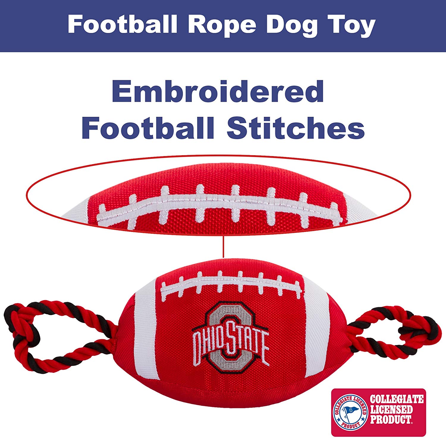 Pets First Collegiate Ohio State Nylon Football-Licensed