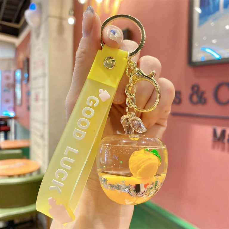 Taxers And Stun for Women Into Oil Floating Fruit Series Quicksand Keychain  Personality Trend Bag Pendant Car Pendant Wallet Chain for Women