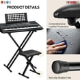 thumbnail image 2 of 5 Core Keyboard Bench 2 Inch Padded Cushioned Piano Stool Height Adjustable 19" Guitar Seat Portable, 2 of 7