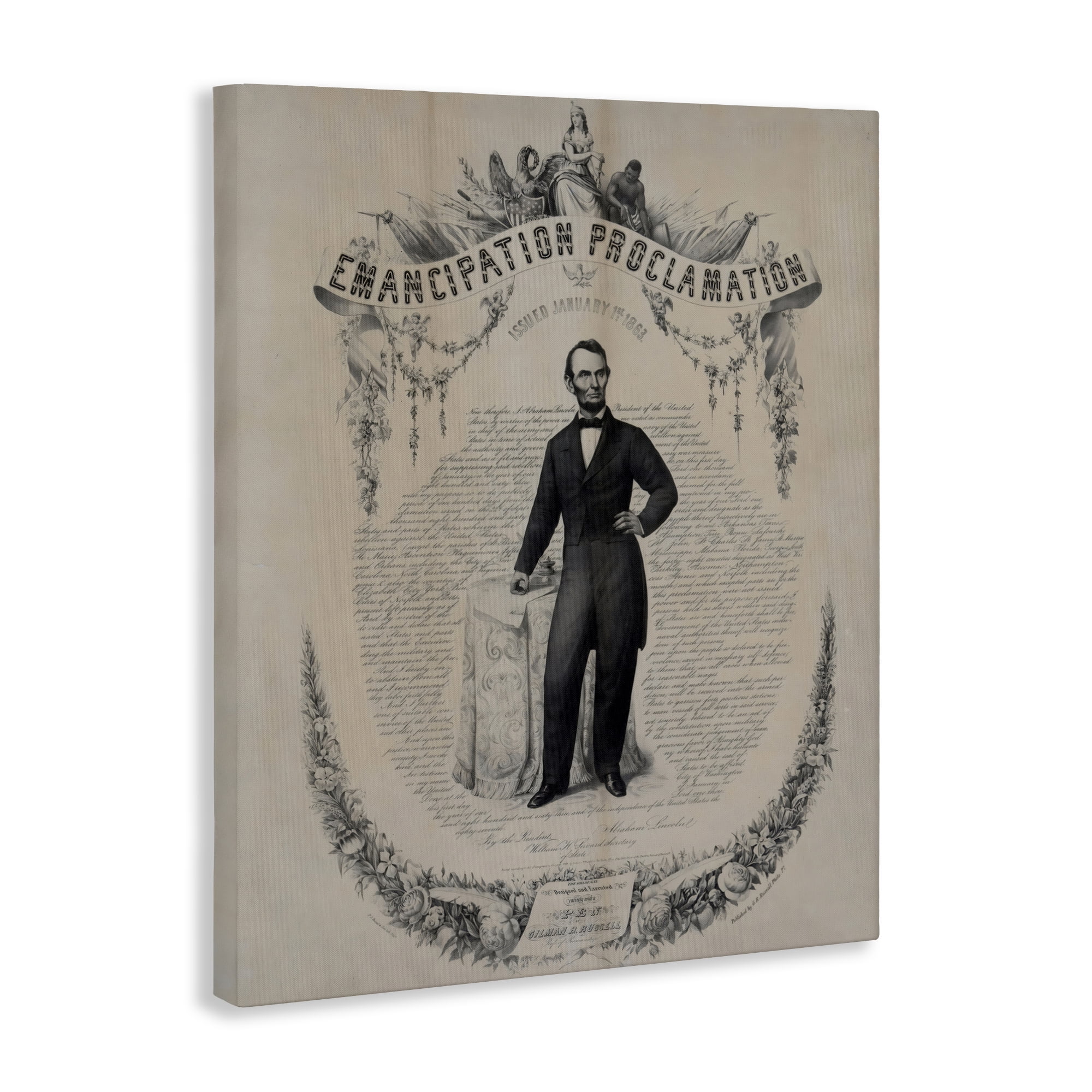 Stupell Industries Lincoln with Emancipation Proclamation Canvas Wall Art, design by Arlington Prints
