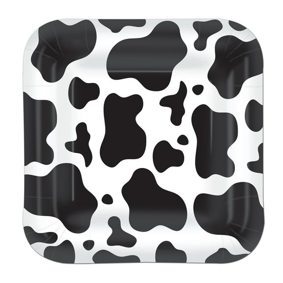 Party Central Club Pack of 96 Black and White Disposable Cow Print Paper Party Banquet Dessert