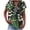 Green C, variant on Taqqpue Womens Cotton Linen Shirts Short Sleeve V-Neck Button Blouse Tops Floral Print Loose Fit Casual Plus Size Tees