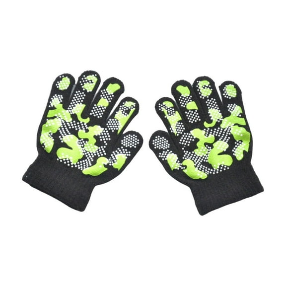 Coerni Kids Winter Warm Gloves With Grip Boys Girls Thermal Knit Stretchy Gloves Cold Weather Soft Anti Slip Mittens for Sport Ski Snow Hiking Mitten Glove Kid