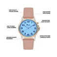 thumbnail image 3 of Bandini Womens Glow Watch - Leather Band - 28mm Analog Women's Easy to Read Wrist Watch with Light, Light Up Watches, Quartz, White Dial, Big Numbers, Glow in Dark Hands - Rose Gold Tone / Blush Pink, 3 of 6