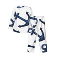 thumbnail image 2 of Bingfone Men'S Pajama Set 2 Piece Loungewear Pjs, Long Sleeve With Pajama Pants-Navy Blue Anchor, 2 of 9