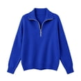 thumbnail image 5 of Edvintorg Womens Long Sleeve Quarter Zip Pullover Sweaters Casual Loose V Neck Sweater Collared Knit Tops Fall Clothes for Women, 5 of 5