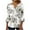 White, variant on Patlollav Womens Summer Tops Sexy Fold Print Regular 3/4 Sleeve V Neck Button Blouse