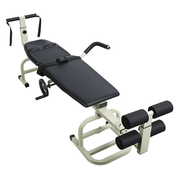 Massage Traction Table, Cervical & Lumbar Traction Bed for Neck & Back Pain Relief, Portable Spinal Stretcher Device with Handwheel, 150kg Capacity (74.8" x 22.8")