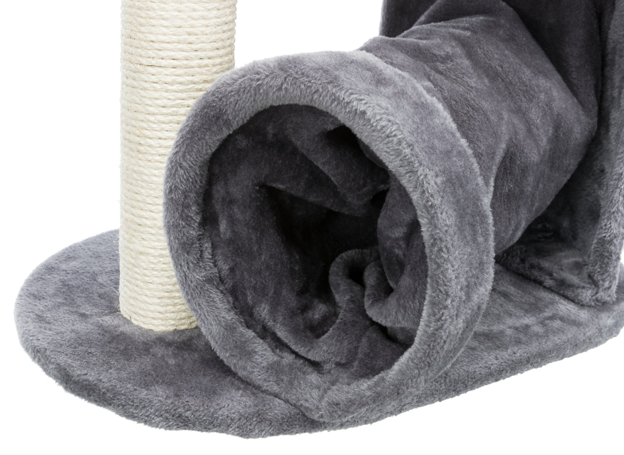 TRIXIE Baza Gandia Jute & Plush 2-Level 26.8" Cat Tree with Scratching Post & Hammock, Gray