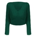 thumbnail image 5 of Pyhlmscde Women's Solid Color V Neck Slim Fit Versatile Sweater, Womens Tops, Sweaters for Women, Fall Clothes, 5 of 6