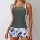 thumbnail image 5 of Traje de baño tankini para mujer Conjunto de estampado de moda para mujer Traje de baño deportivo de dos piezas para mujer Conjunto de traje de baño con pantalones cortos Traje de baño de dos piezas p, 5 of 8